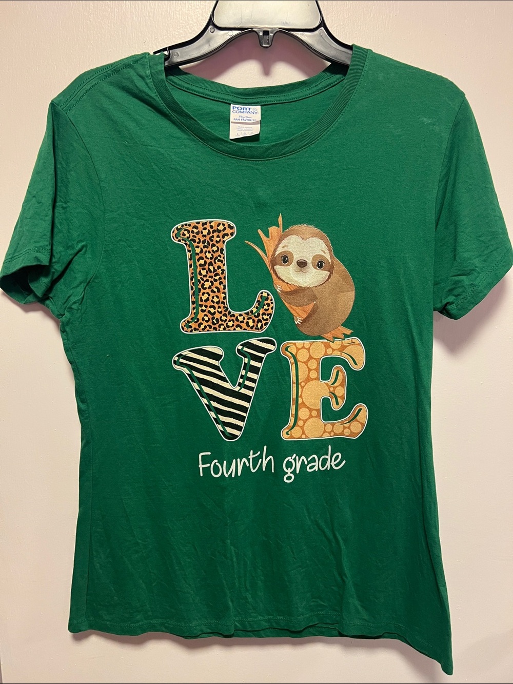 Green "LOVE Fourth Grade" Kids Graphic Tee